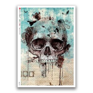 SKULL-0034. Skull Rice Paper for decoupage.