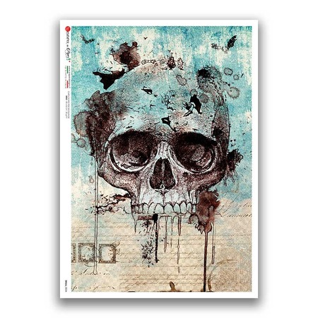 SKULL-0034. Skull Rice Paper for decoupage.