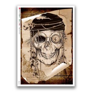 SKULL-0036. Skull Rice Paper for decoupage.