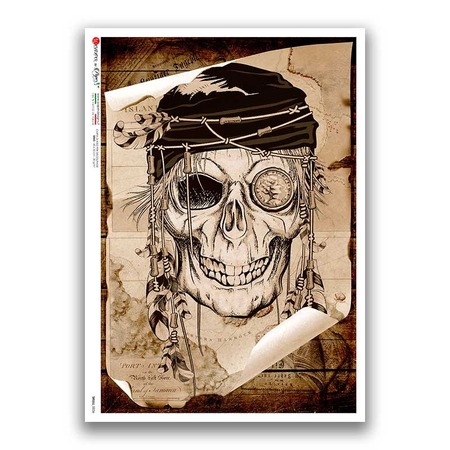 SKULL-0036. Skull Rice Paper for decoupage.