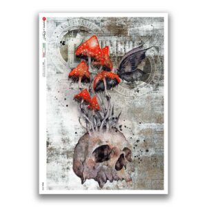 SKULL-0038. Skull Rice Paper for decoupage.