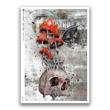 SKULL-0038. Skull Rice Paper for decoupage.