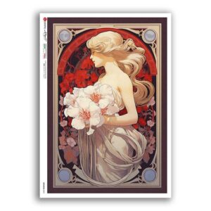 NOUVEAU-0047. Art nouveau Rice Paper for decoupage.