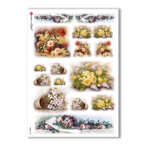 FLOWERS-0085. Victorian Rice Paper flowers for decoupage.