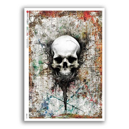 SKULL-0042. Skull Rice Paper for decoupage.