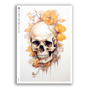 SKULL-0044. Skull Rice Paper for decoupage.