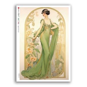 NOUVEAU-0062. Art nouveau Rice Paper for decoupage.