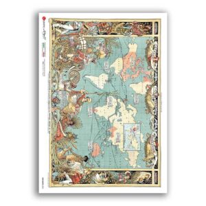 OLD-MAPS-0055. Old maps Rice Paper for decoupage.