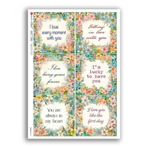 PHRASES-0045-UK. Phrases Rice Paper for decoupage.
