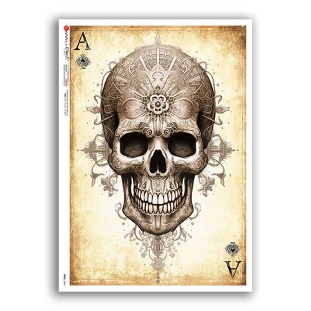 SKULL-0045. Skull Rice Paper for decoupage.
