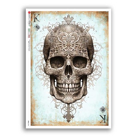 SKULL-0046. Skull Rice Paper for decoupage.