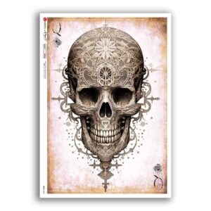 SKULL-0047. Skull Rice Paper for decoupage.