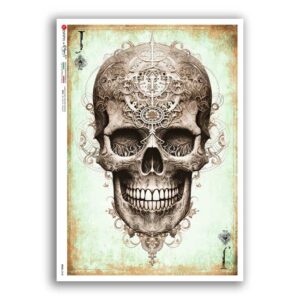 SKULL-0048. Skull Rice Paper for decoupage.