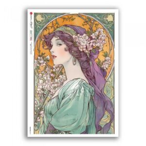 NOUVEAU-0078. Rice paper for decoupage — Art Nouveau